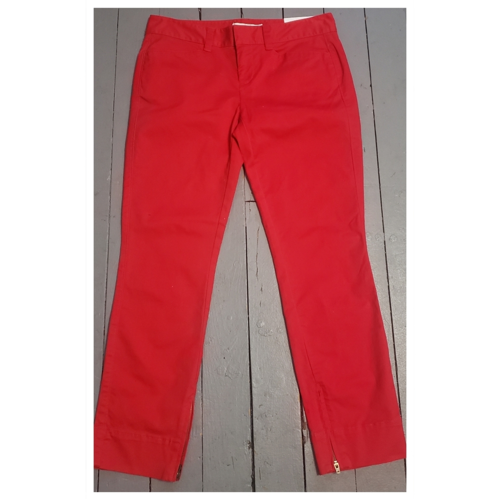 LOFT Red Slim Cropped Pants